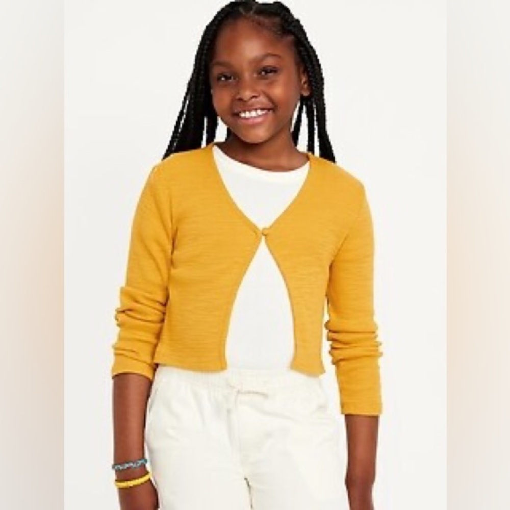 Old Navy Open Front Button Cardigan Girls Kids